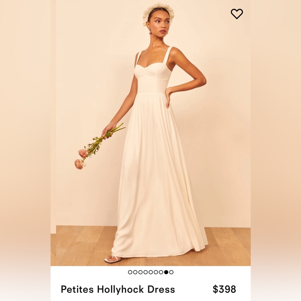 Reformation Hollyhock Champagne Satin Gown